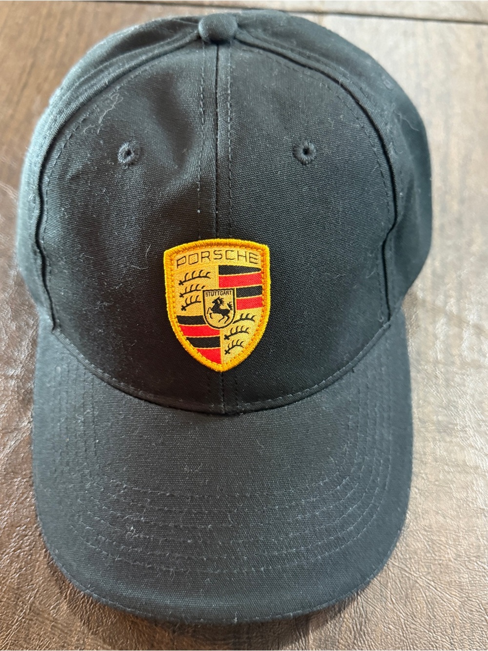 Porsche Black Baseball Cap with Yellow Crest NWT